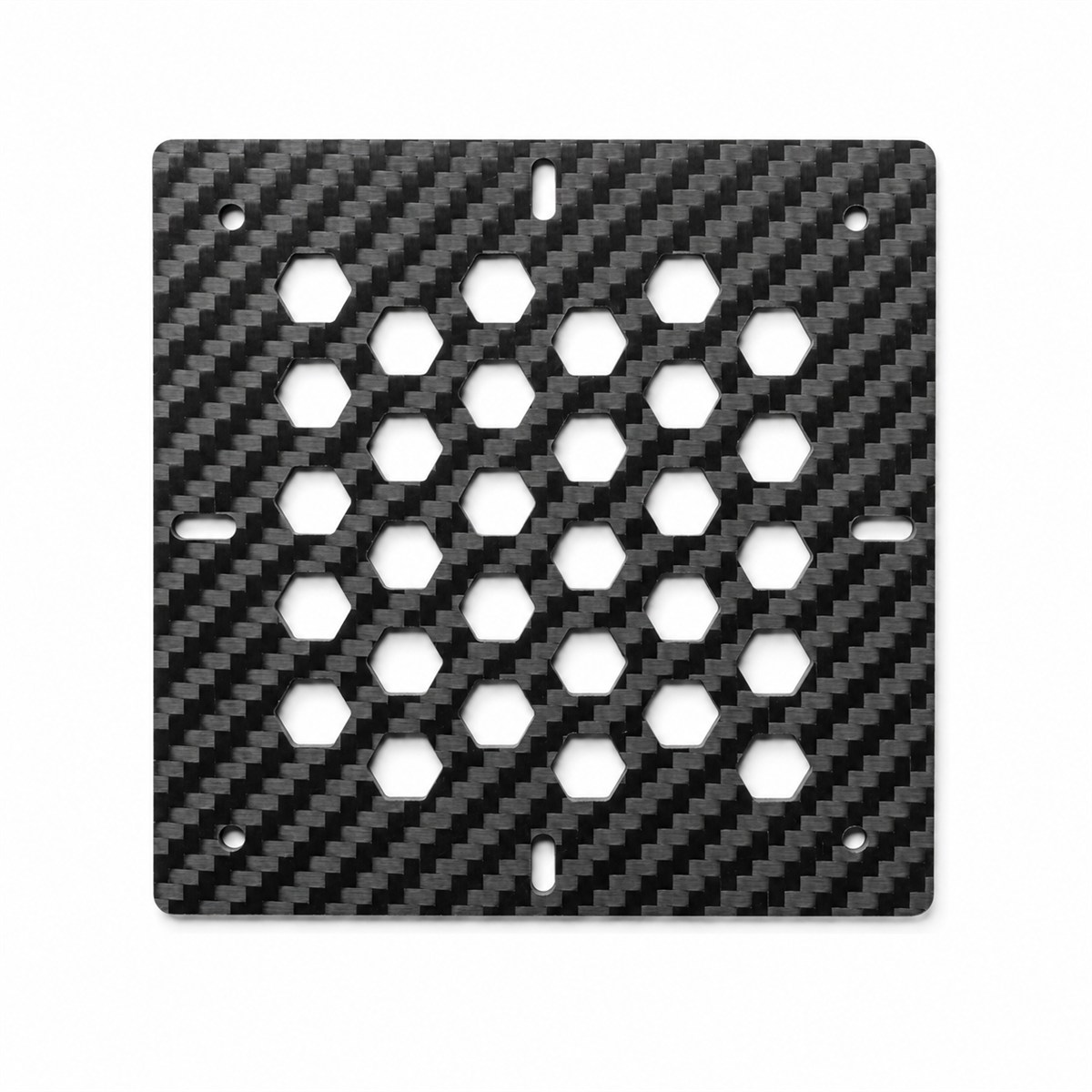 Carbon fiber panel with hexagonal cutouts