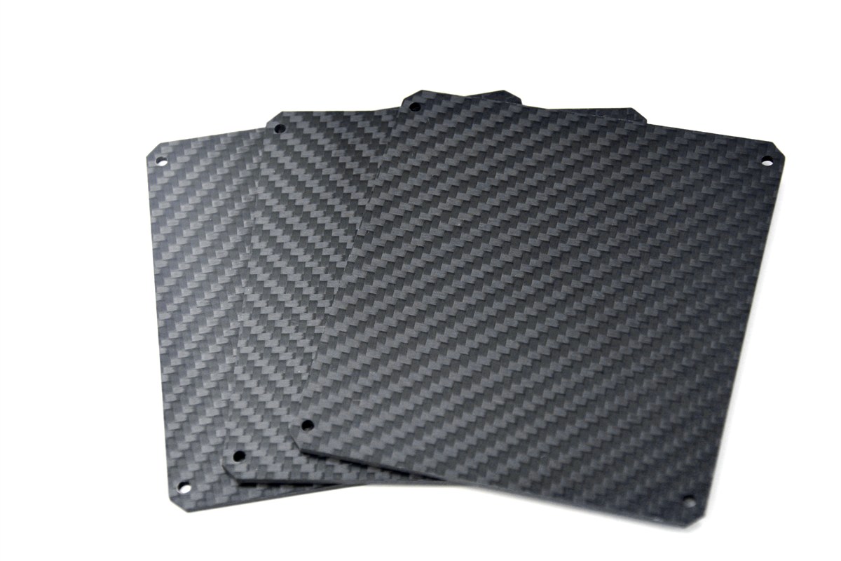 Carbon fiber sheets with mounting holes